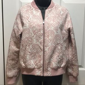 Victoria Beckham Blush Floral Jacquard Bomber
